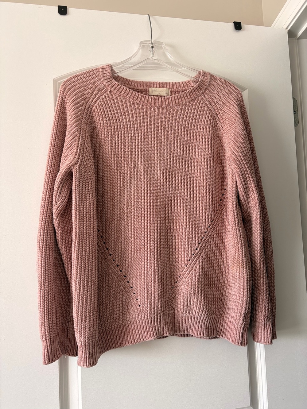 Altar'd State Blush Pink Ribbed Crewneck Sweater
